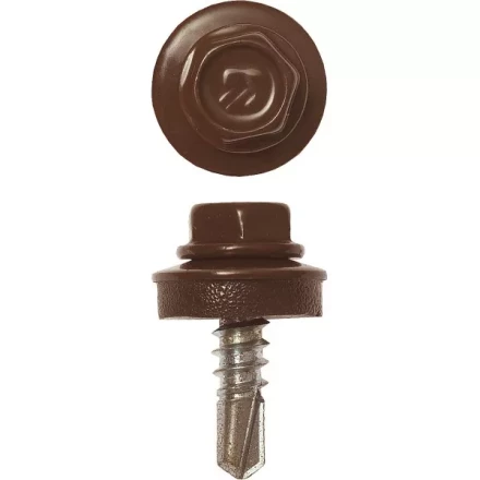 Саморезы ЗУБР &quot;ПРОФЕССИОНАЛ&quot; окраш., RAL 8017 шокол.-коричн., для крепл. кров. матер. к металл. констр., 5.5x19мм, 500шт 4-300315-55-019-8017 купить в Уфе