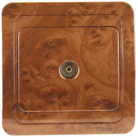 Розетка СВЕТОЗАР &quot;ГАММА&quot; телевизионная, цвет орех SV-54115-N купить в Уфе