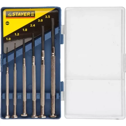 STAYER &quot;MASTER&quot;. Набор: Отвертки часовые для особо точных работ, с цельнометаллическими рукоятками 2560-H6_z01 купить в Уфе