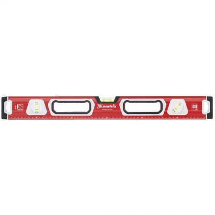 Уровень алюминиевый магнитный 800 мм с зеркальным глазком MATRIX 2 компонентные рукоятки артикул 34732 купить в Уфе