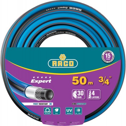 Шланг RACO &quot;EXPERT&quot; поливочный, 30атм., армированный, 3-х слойный, 3/4&quot;x50м 40302-3/4-50 купить в Уфе