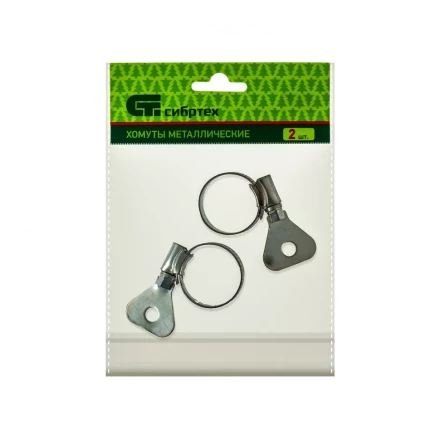 Хомуты металлические червячные 16-25 мм ширина 10 мм W1 с металлическим ключом 2 шт Сибртех 476507 купить в Уфе