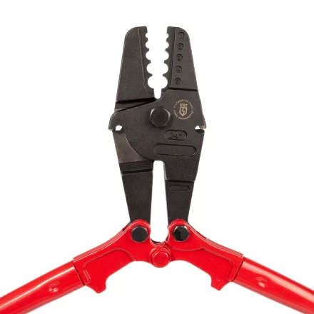 Пресс-клещи КВТ ПК-5-600Т с матрицей для опрессовки стальных тросов овальными алюминиевыми и медными втулками (91984) купить в Уфе