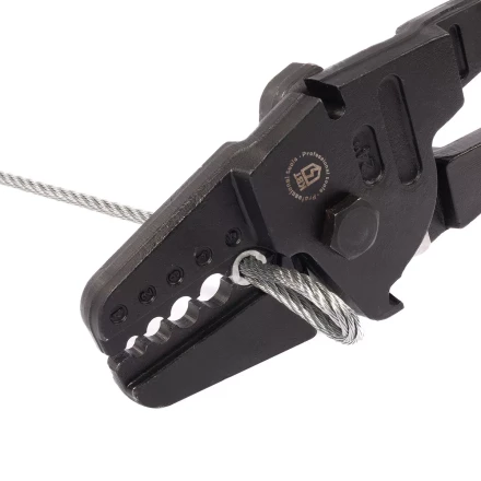 Пресс-клещи КВТ ПК-5-600Т с матрицей для опрессовки стальных тросов овальными алюминиевыми и медными втулками (91984) купить в Уфе