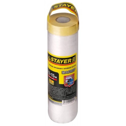 Пленка STAYER &quot;PROFESSIONAL&quot; защитная с клейкой лентой &quot;МАСКЕР&quot;, HDPE, 9мкм, 2,1х15м 12255-210-15 купить в Уфе