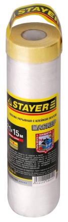 Пленка STAYER &quot;PROFESSIONAL&quot; защитная с клейкой лентой &quot;МАСКЕР&quot;, HDPE, 9мкм, 2,1х15м 12255-210-15 купить в Уфе