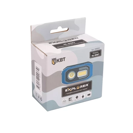 Фонарик налобный светодиодный со встроенным аккумулятором КВТ HL-6567 (88899) купить в Уфе