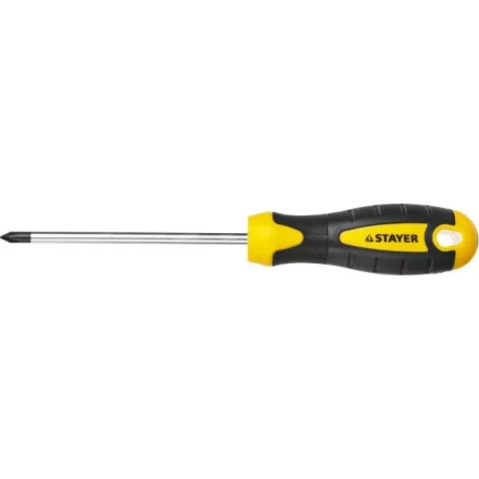 Отвертка STAYER &quot;MASTER&quot; &quot;ТECHNO&quot;, двухкомпонентная рукоятка, магнитный наконечник, Cr-V, PH1x100мм 2508-1-10_z02 купить в Уфе