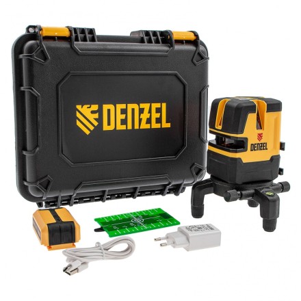 Лазерный уровень LX 06 Green, 30 м, 520 нм, аккумулятор Li 5200 mAh, резьба 5/8&quot; Denzel 35072 купить в Уфе