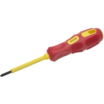 Отвертка STAYER &quot;PROFESSIONAL&quot; &quot;MAX-GRIP&quot; диэлектрическая, двухкомпонентная рукоятка, Cr-V, PH №0x60мм 25828-0-060 G купить в Уфе