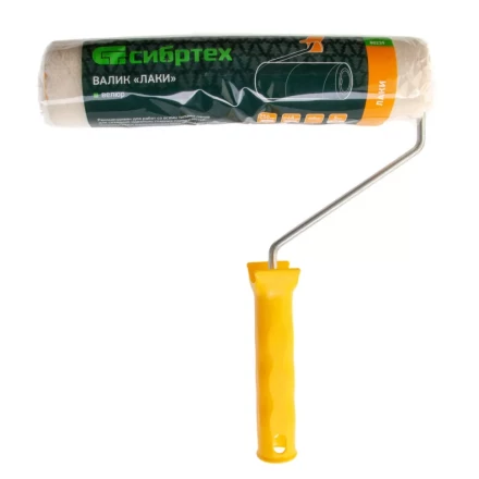 Валик &quot;Лаки&quot;, 250 мм, ворс 5 мм, D - 48 мм, D ручки - 6 мм, велюр Сибртех 80239 купить в Уфе