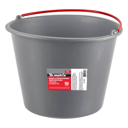 Ведро строительное пластмассовое Matrix 16 л, ударопрочное, обрезиненная ручка, 81463 купить в Уфе