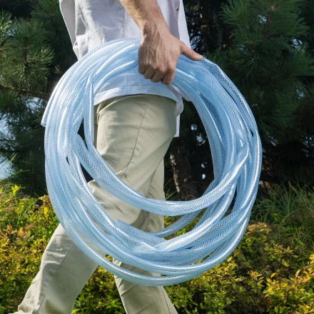 Шланг поливочный прозрачный армированный Palisad 67364 3-х слойный, 3/4", 25 м купить в Уфе