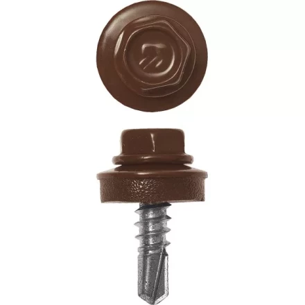 Саморезы ЗУБР &quot;ПРОФЕССИОНАЛ&quot; окраш., RAL 8017 шокол.-коричн., для крепл. кров. матер. к металл. констр., 5.5x25мм, 420шт 4-300315-55-025-8017 купить в Уфе