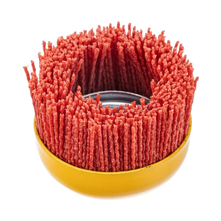 Щетка для УШМ, 75 мм, Чашка, нейлоновая щетина, М14, Denzel 74465 купить в Уфе