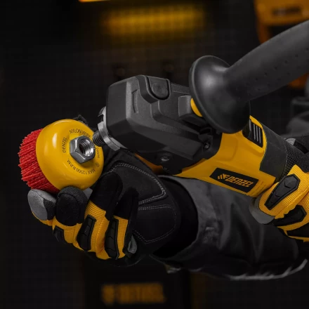 Щетка для УШМ, 75 мм, Чашка, нейлоновая щетина, М14, Denzel 74465 купить в Уфе