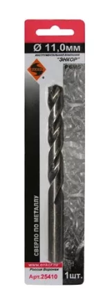 Сверло для металла Р6М5 Ф11,0 мм блистер Энкор 25410 купить в Уфе