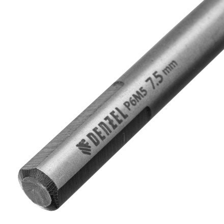 Сверло спиральное по металлу Denzel 7,5 x 109мм, Р6М5, Golden Tip, многогранная заточка, 718281 купить в Уфе