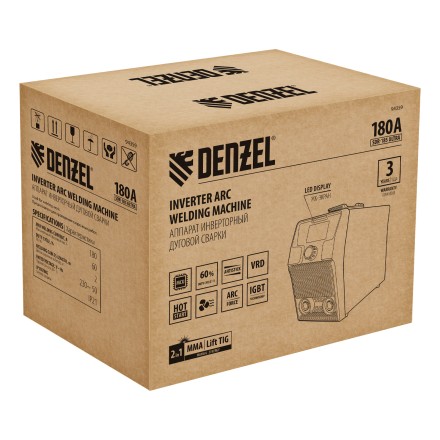 Аппарат инвертор. дуговой сварки Denzel SDR-185 Ultra, 180 А, ПВ 60% 94359 купить в Уфе