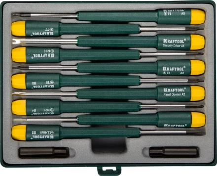 Набор KRAFTOOL Отвертки для ремонта мобильных телефонов, 12 предметов 25616-H12 купить в Уфе