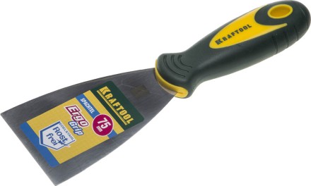 Шпательная лопатка KRAFTOOL с 2-компонент ручк, профилиров нержав полотно, 75мм 10035-075 купить в Уфе