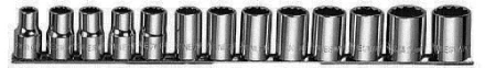 Набор головок торцевых 12-гранных на рельсе 10-24мм Jonnesway S05H4113S 49078 купить в Уфе