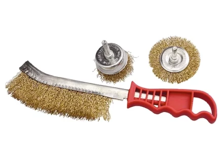 Набор щеток для дрели 3 шт 1 плоская 65 мм 50 мм &quot;чашка&quot; ручная металлическая MATRIX 74484 купить в Уфе