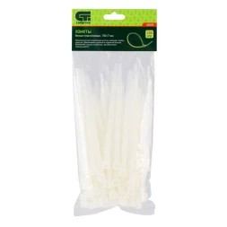 Хомуты 150 х 7 мм пластиковые белые 100 шт Сибртех 45553