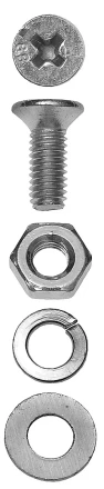 Винт ЗУБР (DIN7985) в комплекте с гайкой (DIN934), шайбой (DIN125), шайбой пруж. (DIN127),  M5x30мм, ТФ6, 12шт. 4-303476-05-030 купить в Уфе