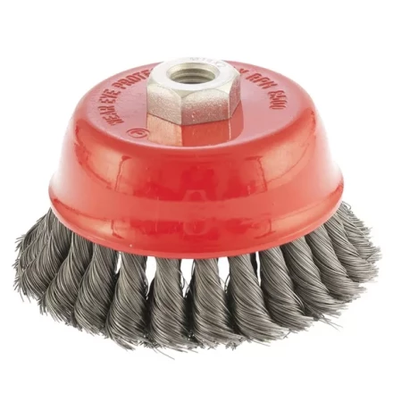 Щетка для УШМ 125 мм М14 &quot;чашка&quot; двухрядная крученая проволока 0,35 мм MTX 74678 купить в Уфе