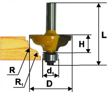 Фреза кром калевочная ф34.9х13мм R4/48мм хв 8мм 9266 купить в Уфе