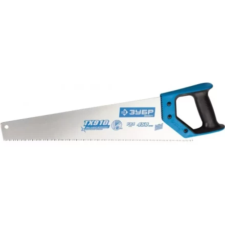 Ножовка по дереву (пила) ЗУБР ЛЕВША-6 400 мм, 6TPI, прямой зуб, быстрый рез поперек волокон, для крупных и средних заготовок, закалка, 2K рукоятка 15230-40 купить в Уфе