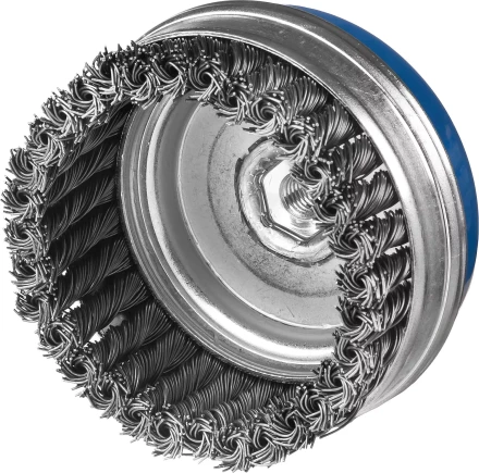 ЗУБР &quot;ПРОФЕССИОНАЛ&quot;. Щетка чашечная усиленная для УШМ, плетеные пучки стальной проволоки 0,8мм, 80ммхМ14 35271-080_z02 купить в Уфе