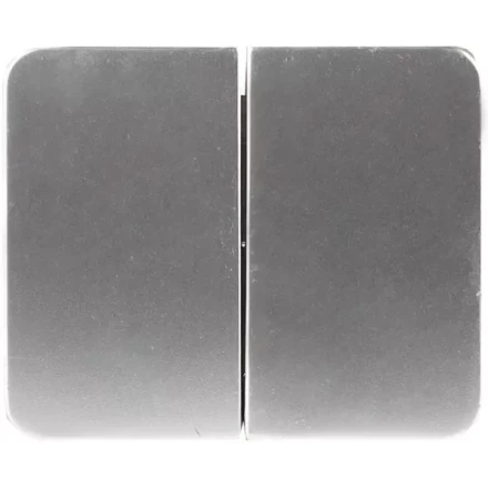 Выключатель СВЕТОЗАР &quot;ГАММА&quot; двухклавишный, без вставки и рамки, цвет светло-серый металлик, 10A/~250B SV-54134-SM купить в Уфе