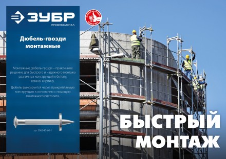 ЗУБР ДГМ, 40 x 4.5 мм, цинк, 1 кг, монтажный дюбель-гвоздь , Профессионал (3063-45-40-1) купить в Уфе