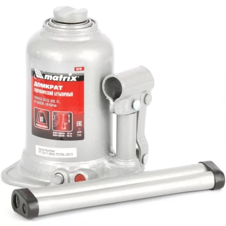 Домкрат гидравлический бутылочный телескопический 8 т подъем 170-430 мм MATRIX 50749 купить в Уфе