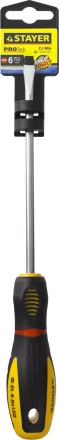 Отвертка STAYER "PROFI" "PROTech", двухкомп рукоятка, намагниченная, Cr-Mo, SL6,0x150мм 25131-06-15_z02 купить в Уфе