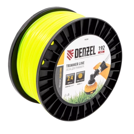 Леска для триммера круглая Denzel, 2,4мм х 192м, на DIN катушке FLEX CORD, 96280 купить в Уфе