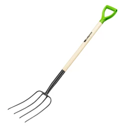 Вилы 4-рогие Сибртех 61379, сенные, кованые, 210х340х1260 мм, деревянный лакированный черенок