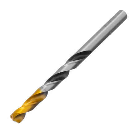 Сверло спиральное по металлу Denzel 8 x 117мм, Р6М5, Golden Tip, многогранная заточка, 718282 купить в Уфе