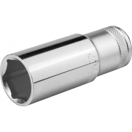 Торцовая головка KRAFTOOL &quot;INDUSTRIE QUALITAT&quot;, удлиненная, Cr-V, FLANK, хромосатинированная, 1/2&quot;, 22 мм 27807-22_z01 купить в Уфе