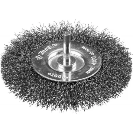 ЗУБР &quot;ПРОФЕССИОНАЛ&quot;. Щетка дисковая для дрели, витая стальная проволока 0,3мм, 100мм 35198-100_z02 купить в Уфе