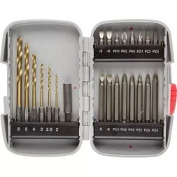 Набор ЗУБР "МАСТЕР": Насадки для шуруповерта и дрели, биты, биты-сверла, адаптер, 23 предмета 26056-H23