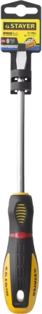 Отвертка STAYER "PROFI" "PROTech", двухкомп рукоятка, намагниченная, Cr-Mo, SL8,0x150мм 25131-08-15_z02 купить в Уфе