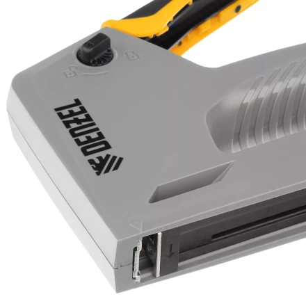 Степлер мебельный Denzel 40213, пластиковый корпус, тип 53, 6-14 мм, тип 300, 15 мм, тип 500, 15 мм купить в Уфе