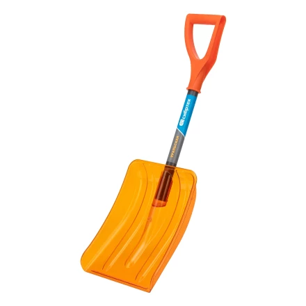 Лопата для уборки снега Сибртех 61673, поликарбонат, 270х360х840 мм, стальной черенок, усиленная купить в Уфе