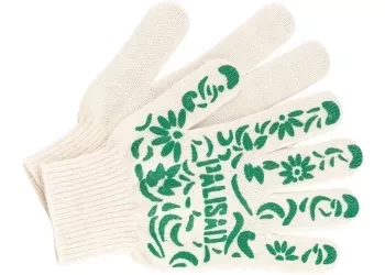Перчатки садовые х/б, ПВХ узор &quot;летний сад&quot;, 10 класс, PALISAD Россия 67771 купить в Уфе