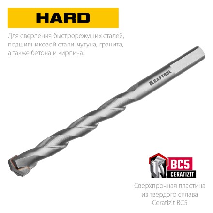 Cверла специальные по твёрдым материалам HARD 29177-160-12 купить в Уфе