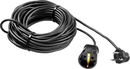 Удлинитель-шнур &quot;ПВС 307-Ш&quot;, 20 м, 2500 Вт, 1 гнездо, ПВС 3х0,75 мм2, ЗУБР 55022-20 купить в Уфе