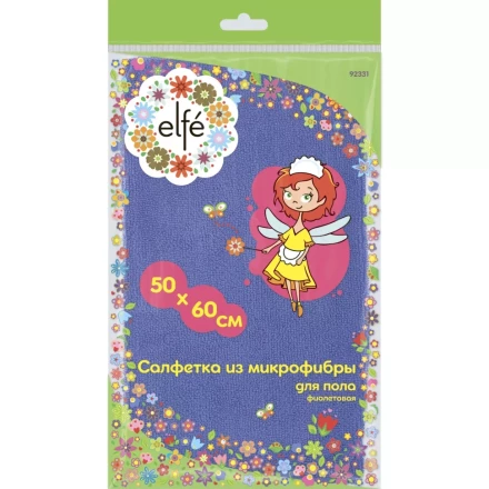 Салфетка из микрофибры для пола фиолетовая 500х600 мм Elfe 92331 купить в Уфе